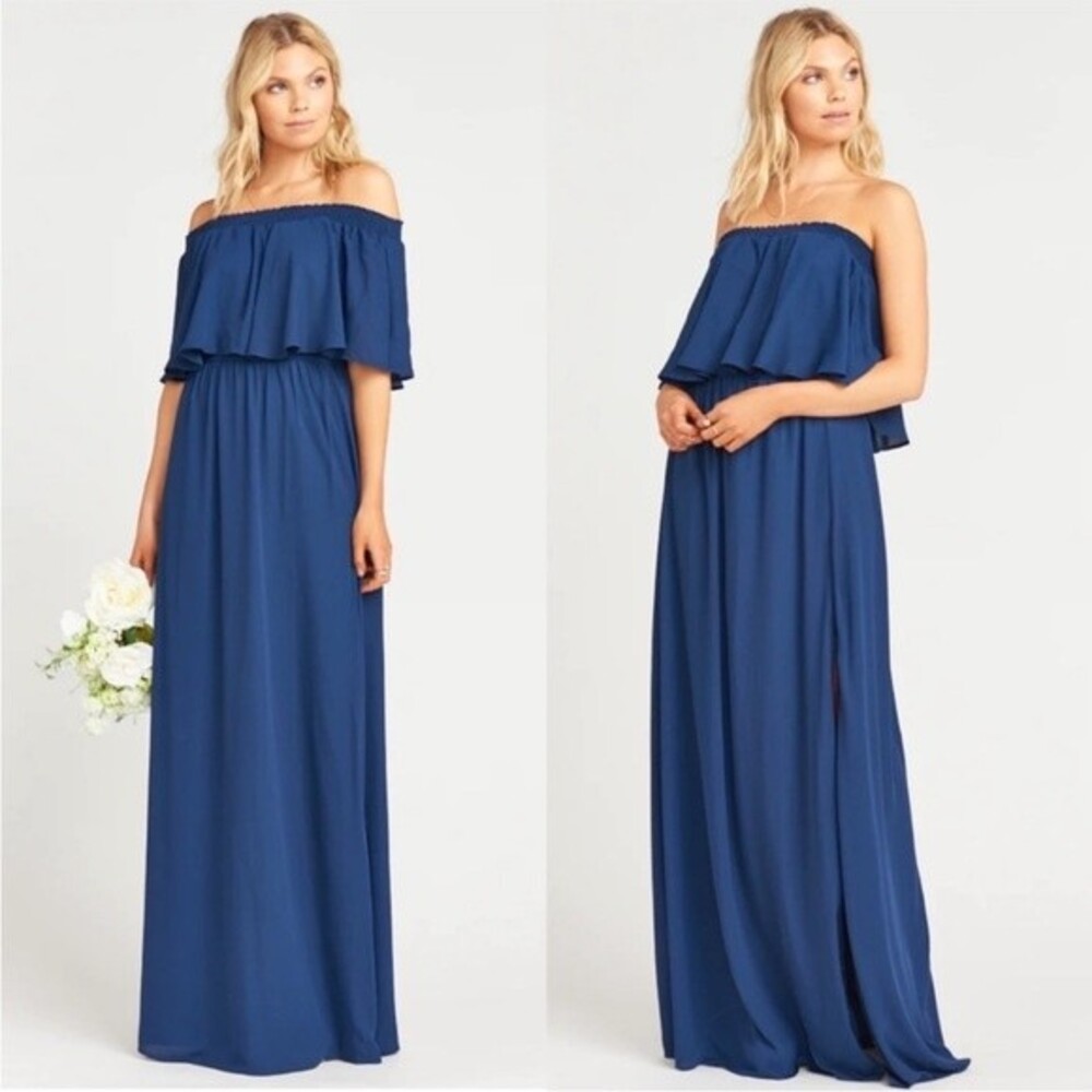 NWT Show Me Your Mumu Hacienda Maxi Dress Rich Navy Crisp Size Small - Picture 4 of 10